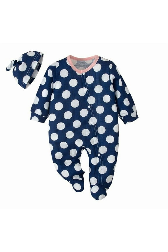 Baby Boy Girl Onesie Footie Jumpsuit Comfortable Stylish Bodysuit 0-12 Months Sleep And Play Pjs Sleepers Romper Pajamas Dark Blue 3-6 Months