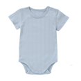 thumbnail image 1 of Weebloom Baby Boy Girl Pajamas Bodysuits Ribbed Short Sleeve Bodysuit Pjs Loungewear Sleepers Romper Onesie Light Blue 6-12 Months, 1 of 6