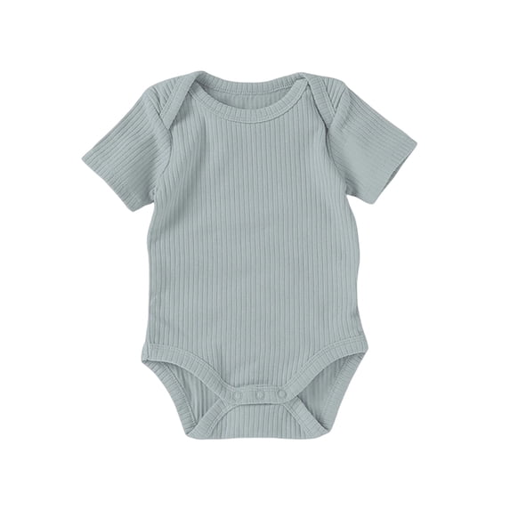 Weebloom Baby Boy Girl Pajamas Bodysuits Short Sleeve Envelope Shoulder Boys Pjs Loungewear Sleepers Romper Onesie Grey 12-18 Months