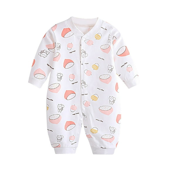 Weebloom Baby Boy Girl Pajamas Cotton Print Romper Jumpsuit Playsuits Outfits Loungewear Sleepers 3-6 Months