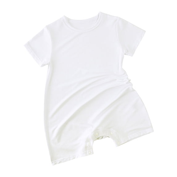 Weebloom Baby Boy Girl Romper Unisex Footless Short Sleeve Rompers Jumpsuit Clothes Sleepwear Loungewear Pjs Sleepers Pajamas Onesie White 0-3 Months