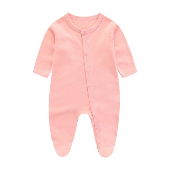 Weebloom Baby Boy Girl Sleepers Footie Newborn Infant Print Cotton Jumpsuit Outfits Sleep And Play Pjs Pajamas Romper Onesie Light Pink 3-6 Months
