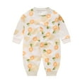 thumbnail image 1 of Weebloom Baby Boy Girl Sleepers Footless Print Cotton Jumpsuit Playsuits Outfits Sleep And Play Pjs Pajamas Romper Onesie Orange 3-6 Months, 1 of 3