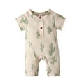 thumbnail image 1 of Weebloom Baby Boy Outfits,Play Jumpsuit Clothing Short Sleeves Cartoon Printed Sleep Jumpsuit Loungewear Baby Girl Rompers,0 Month-3 Months, 1 of 9