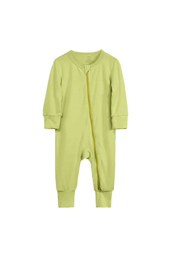 Baby Boy Pajamas Cotton Rompers Zipper Long Sleeve Sleeper Jumpsuit Baby Bamboo Pajamas Sleepwear 3-6 Months