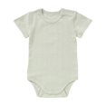 thumbnail image 1 of Weebloom Baby Boys Girls Onesie Bodysuits Ribbed Short Sleeve Bodysuit Pjs Sleepwear Romper Sleepers Pajamas Light Green, 1 of 6