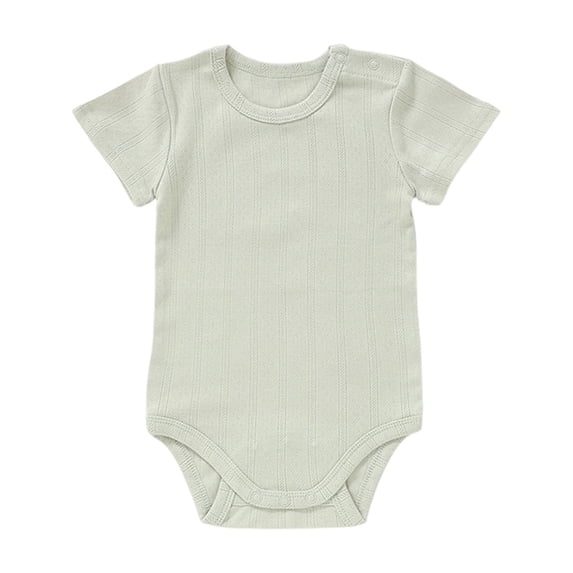 Weebloom Baby Boys Girls Onesie Bodysuits Ribbed Short Sleeve Bodysuit Pjs Sleepwear Romper Sleepers Pajamas Light Green