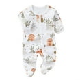 thumbnail image 1 of Weebloom Baby Boys Girls Onesie Footie Newborn Infant Print Cotton Jumpsuit Outfits Sleep And Play Pjs Sleepers Romper Pajamas White 3-6 Months, 1 of 3