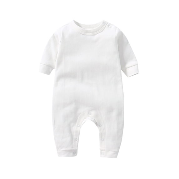 Weebloom Baby Boys Girls Onesie Footless Comfort Bodysuit Long Sleeve Jumpsuit Toddler Playwear Soft Outfit Sleep And Play Pjs Sleepers Romper Pajamas White 3-6 Months