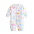 thumbnail image 1 of Weebloom Baby Boys Girls Onesie Footless Print Cotton Jumpsuit Playsuits Outfits Sleep And Play Pjs Sleepers Romper Pajamas Light Blue 3-6 Months, 1 of 3