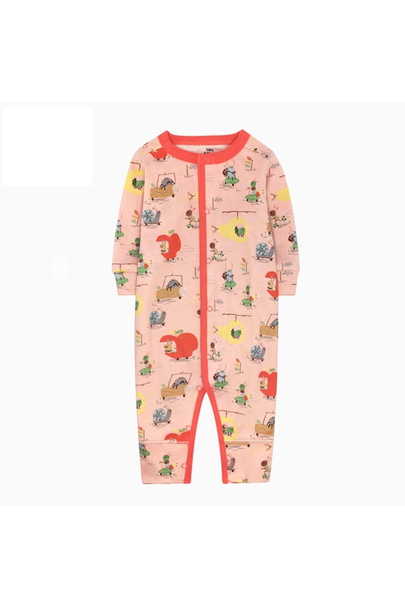 Baby Boys Girls Onesie Footless Newborn Infant Print Jumpsuit Playsuits Outfits Sleep And Play Pjs Sleepers Romper Pajamas Orange 3-6 Months