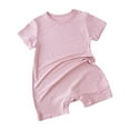 thumbnail image 1 of Weebloom Baby Boys Girls Onesie Unisex Footless Short Sleeve Rompers Jumpsuit Clothes Sleep And Play Pjs Sleepers Romper Pajamas Pink 3-6 Months, 1 of 2