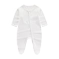 thumbnail image 1 of Weebloom Baby Boys Girls Pajamas Footie Print Cotton Jumpsuit Outfits Sleepwear Loungewear Pjs Sleepers Romper Onesie White 3-6 Months, 1 of 2