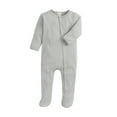 thumbnail image 1 of Weebloom Baby Boys Girls Pajamas Footies Zip Up Long Sleeve Unisex Footed Jumpsuit Bodysuit Pjs Loungewear Sleepers Romper Onesie Grey 6-9 Months, 1 of 2