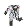 thumbnail image 1 of Weebloom Baby Boys Girls Pajamas Footless Bamboo Jumpsuit Comfortable Stylish Bodysuit 0-24 Months Sleepwear Loungewear Pjs Sleepers Romper Onesie Army Green 6-12 Months, 1 of 4