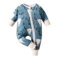 thumbnail image 1 of Weebloom Baby Boys Girls Pajamas Toddler Long Sleeve Footless Cartoon Prints Summer Bodysuits Jumpsuit Sleepwear Loungewear Pjs Sleepers Romper Onesie Beige 6-12 Months, 1 of 7