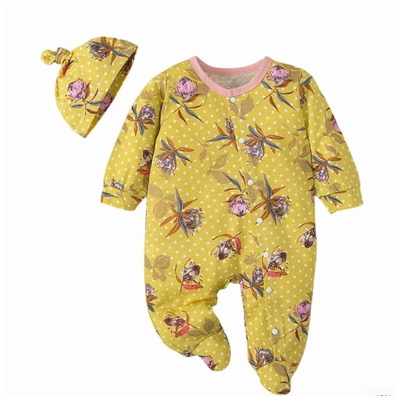 Weebloom Baby Boys Girls Sleepers Footie Jumpsuit Comfortable Stylish Bodysuit 0-12 Months Sleep And Play Pjs Pajamas Romper Onesie Yellow 6-12 Months