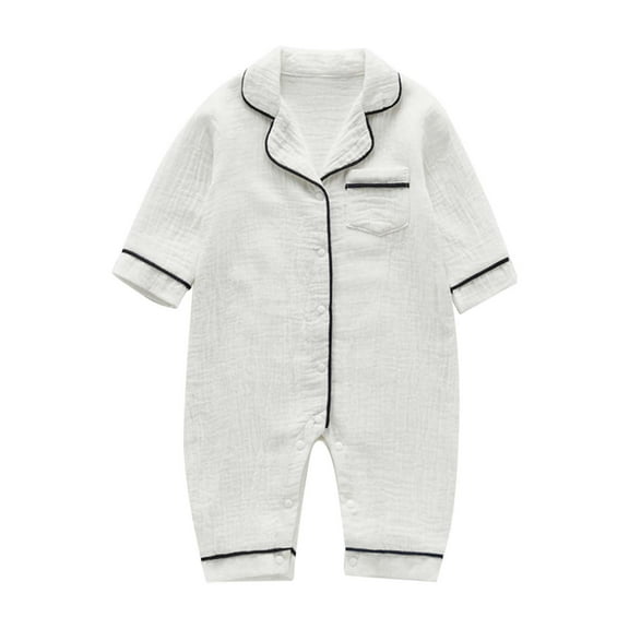 Weebloom Baby Boys Girls Sleepers Newborn Infant Button Up Pj's Jumpsuit Clothes Sleep And Play Pjs Pajamas Romper Onesie White 0-3 Months
