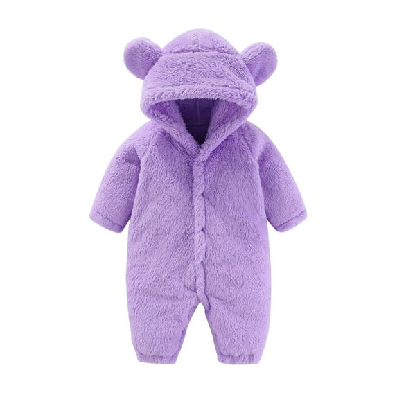 Weebloom Baby Boys Girls Snowsuit Winter Coat Solid Bear Warm Hooded Romper Jumpsuit Outfits Comfortable Winter Coats 3-6 Months