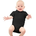 thumbnail image 1 of Weebloom Baby Boys Rompers Girls Solid Color Short Sleeve Lapel Bodysuit Dailywear,0-3 Months, 1 of 9