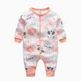 thumbnail image 1 of Weebloom Baby Clothes Print Romper Jumpsuit Playsuits Pajamas 3-6 Months Orange, 1 of 2