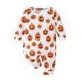 thumbnail image 1 of Weebloom Baby Girl Halloween Outfit Cartoon Cute Pumpkin Printing Pullover Romper Jumpsuit Clothes 3-6 Months, 1 of 8