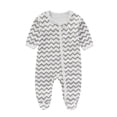 thumbnail image 1 of Weebloom Baby Boy Girl Pajamas Footie Print Cotton Jumpsuit Outfits Sleepwear Loungewear Pjs Sleepers Romper Onesie Silver 3-6 Months, 1 of 3