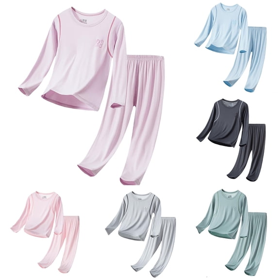 Weebloom Baby Girls Pajamas Soft Pajama Set Cami Long Sleeve Shirts Shorts Pants Kids Outfit With Eye Mask Hair Tie Sleepwear Nightwear Pjs Loungewear Light Purple 18-24 Months