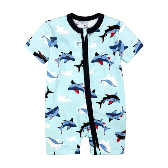 Weebloom Baby Onesie Boy Girl Zip Up Short Sleeve Romper Jumpsuit Infant Toddler Bodysuit Soft Summer Outfit Pjs Sleepers