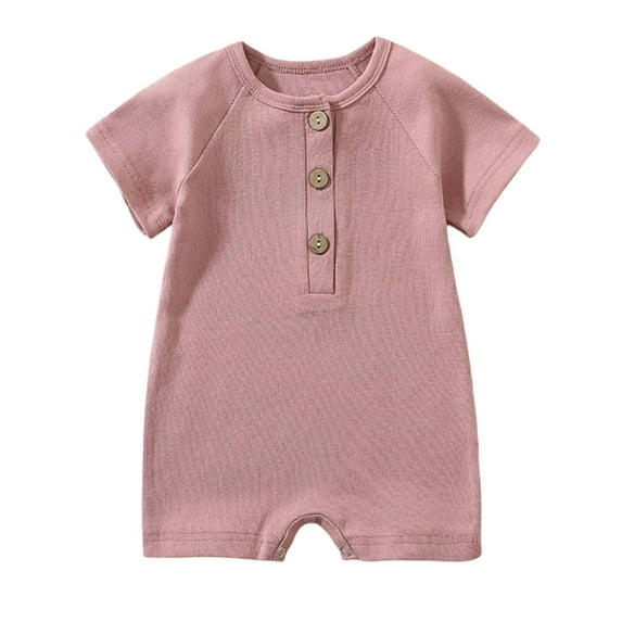 Weebloom Baby Pajamas,Jumpsuit Short Sleeve Summer Casual Bodysuit Playwear 0-24 Months Sleepwear Baby Rompers Girl,6-12 Months