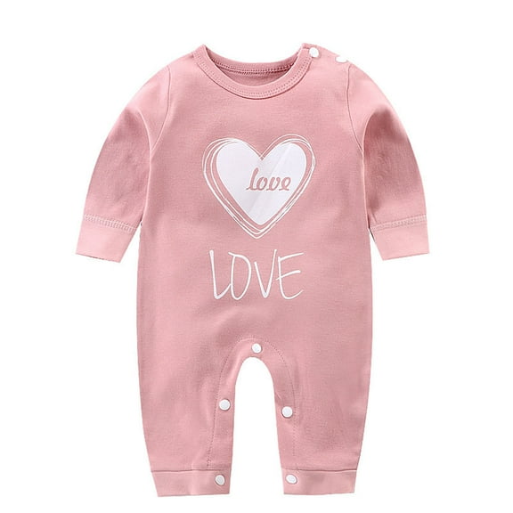 Weebloom Baby Sleepers Newborn Infant Bodysuit Jumpsuits With Button Long Sleeve Rompers Overall Pajamas 1-3 Months Pink