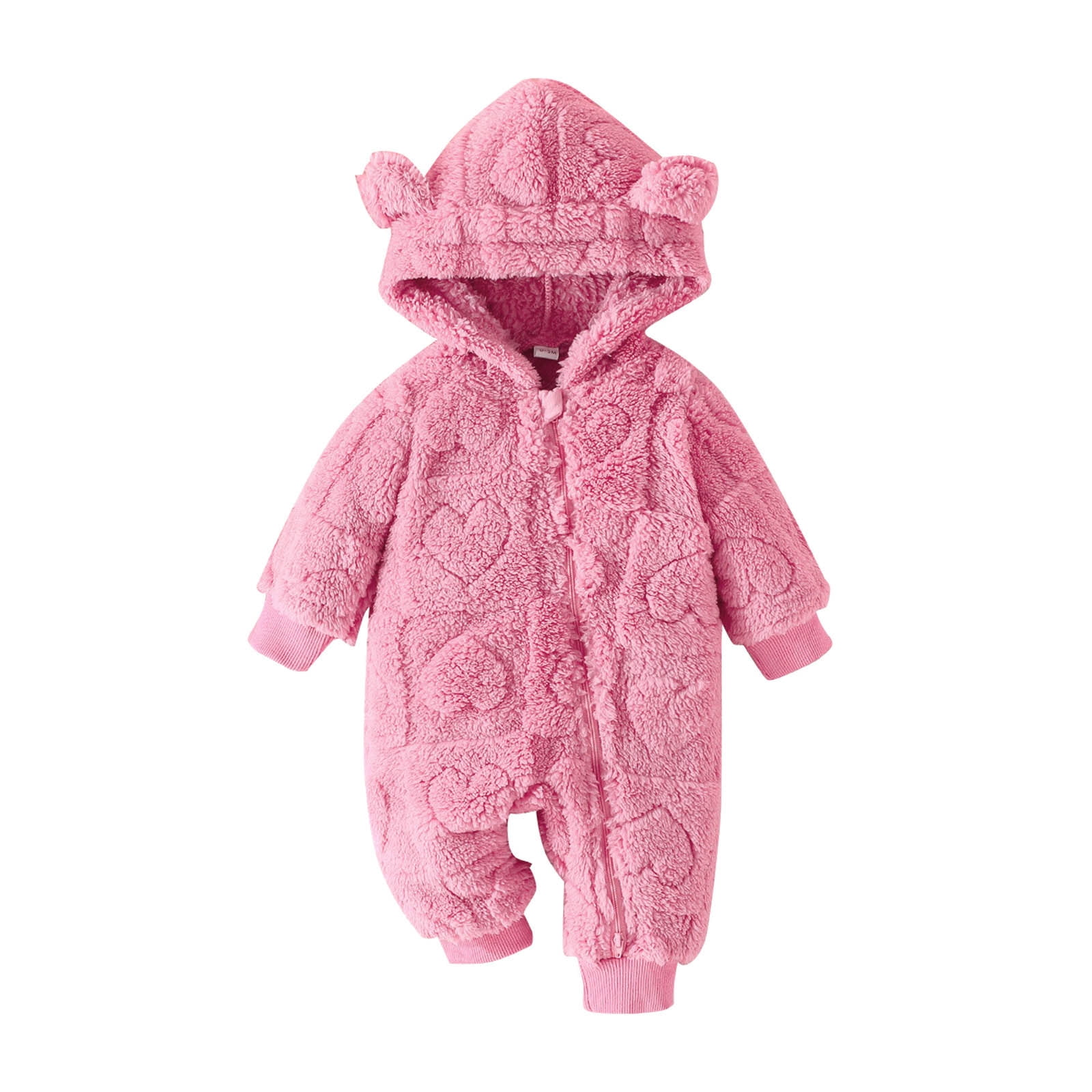 Weebloom Baby Winter Coats Boys Girls Toddler Winter Keep Warm Long Sleeve Prints Romper Hooded Jumpsuit Cute Pajamas 0-3 Months