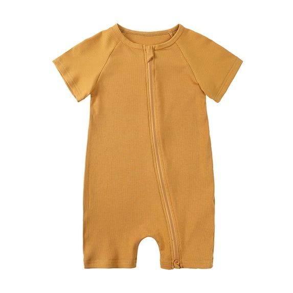 Weebloom Bamboo Baby Clothes,Bamboo Zipper Short Sleeve Sleeper Jumpsuit Homewear Baby Boy Rompers,2 Years-3 Years