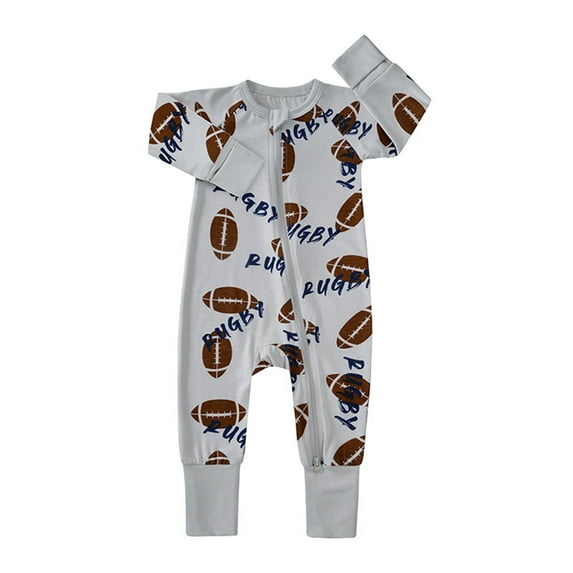 Weebloom Bamboo Sleepers For Baby Boy,Bamboo Infant Ribbed Zipper Long Sleeve Jumpsuit Pyjamas Baby Boy Rompers,18-24 Months