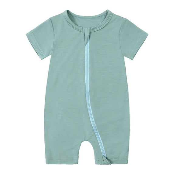 Weebloom Bamboo Sleepers For Baby Boy,Bamboo Infant Zipper Short Sleeve Sleeper Jumpsuit Loungewear Baby Girl Rompers,0-3 Months