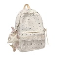 thumbnail image 1 of Weebloom Bow School Backpack For Kids Girls Cute Lace Print Full Coverage Casual Daypack Travel Large Bookbag Middle High School College White, 1 of 5