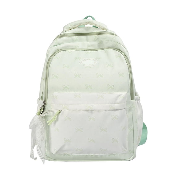 Weebloom Bow School Backpack For Kids Girls Cute Large Capacity Lightweight Large Bookbag Middle High School College Green