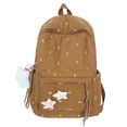 thumbnail image 1 of Weebloom Bow School Backpack For Kids Girls Cute Pattern Lightweight Comfort Large Bookbag Middle High School College Khaki, 1 of 3