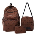 thumbnail image 1 of Weebloom Bow School Backpack For Kids Girls Cute 3Pcs School Bags Set Large Capacity 3 Piece Cute Cartoon Travel Large Bookbag Middle High School College Brown, 1 of 5