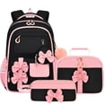 thumbnail image 1 of Weebloom Bow School Backpack With Lunch Box Pencil Case For Kids Girls Cute 3Pcs School Bags Set Cute Bow Knot Large Capacity Lightweight Large Bookbag Elementary Middle School Pink, 1 of 2