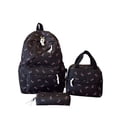 thumbnail image 1 of Weebloom Bow School Backpack With Lunch Box Pencil Case For Kids Girls Cute 3Pcs School Bags Set Large Capacity 3 Piece Cute Cartoon Travel Large Bookbag Middle High School College Black, 1 of 5