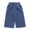 thumbnail image 1 of Weebloom Boy Baggy Jeans Denim Pants Denim Capri Pants Summer Casual Loose Fit Straight Leg Trousers For Toddler Kids Dark Blue 9-10 Years, 1 of 7