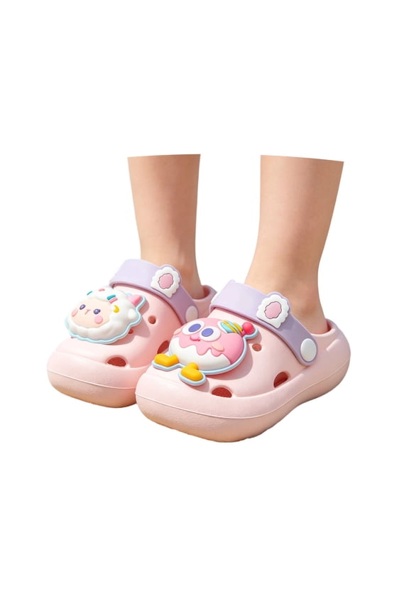 Boy Girl Clogs Cartoon Cute Sheep Pattern Summer Indoor Outdoor Slide Beach Shoes Toddler Sandals