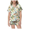 thumbnail image 1 of Weebloom Boys Christmas Pajamas Children Shirt Pant Matching Casual With Pockets Xmas Pajama Loungewear Pjs Sleepwear Light Green 2-3 Years, 1 of 4