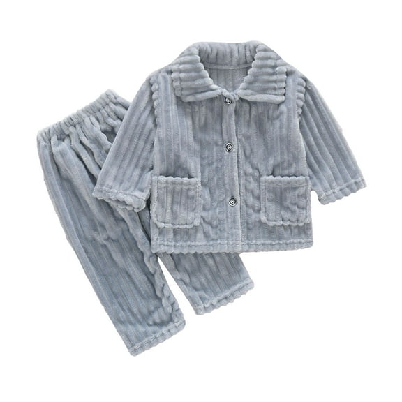 Weebloom Boys Flannel Pajamas Kids 2Pc Soft Pajama Set Pj'S Boys Sleepwear Grey 6-7 Years