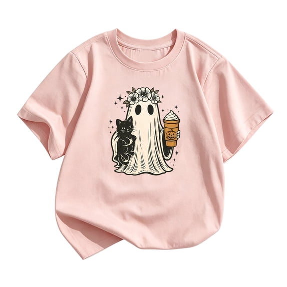 Weebloom Boys Girls Halloween Tshirts Cute Graphic Funny Short Sleeve Spooky Season Tees Toddler Clothes,Size 2-14 Y