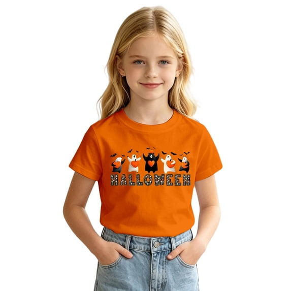 Weebloom Boys Girls Halloween Tshirts For Kids Cute Graphic Funny Short Sleeve Spooky Season Tees Toddler Clothes,Size 1-13 Y