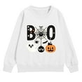 thumbnail image 1 of Weebloom Boys Halloween Sweatshirts Hoodies Kids Skeleton Pumpkin Print Long Sleeve Girls Fall Celebrations Soft 5-6 Years White, 1 of 4