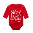 thumbnail image 1 of Weebloom Christmas Baby Boy Girl Sleepers Long Sleeve Bodysuit Festive Cartoon Letter Print Cute Soft Outfit Pjs Sleepwear Onesie Romper Pajamas Red 3-6M, 1 of 4
