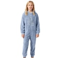 thumbnail image 1 of Weebloom Christmas Kids Hooded Onesie Pajamas Flannel Cozy Fleece Snowflake Print Jumpsuit Romper Winter Holiday Outfit Soft Pjs Loungewear For Boys Girls Blue 9-10 Years, 1 of 6